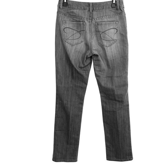 Chicos Platinum Gray Womens Stretch Mid Rise Ultimate Straight Leg Jeans 00R / 2 - Picture 7 of 16